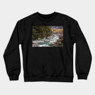 Swing Bridge across Matukituki River Crewneck Sweatshirt